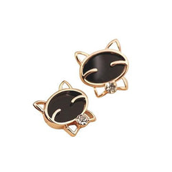 BLACK DIAMOND SMILING CAT EARRING BLACK DIAMOND SMILING CAT EARRING